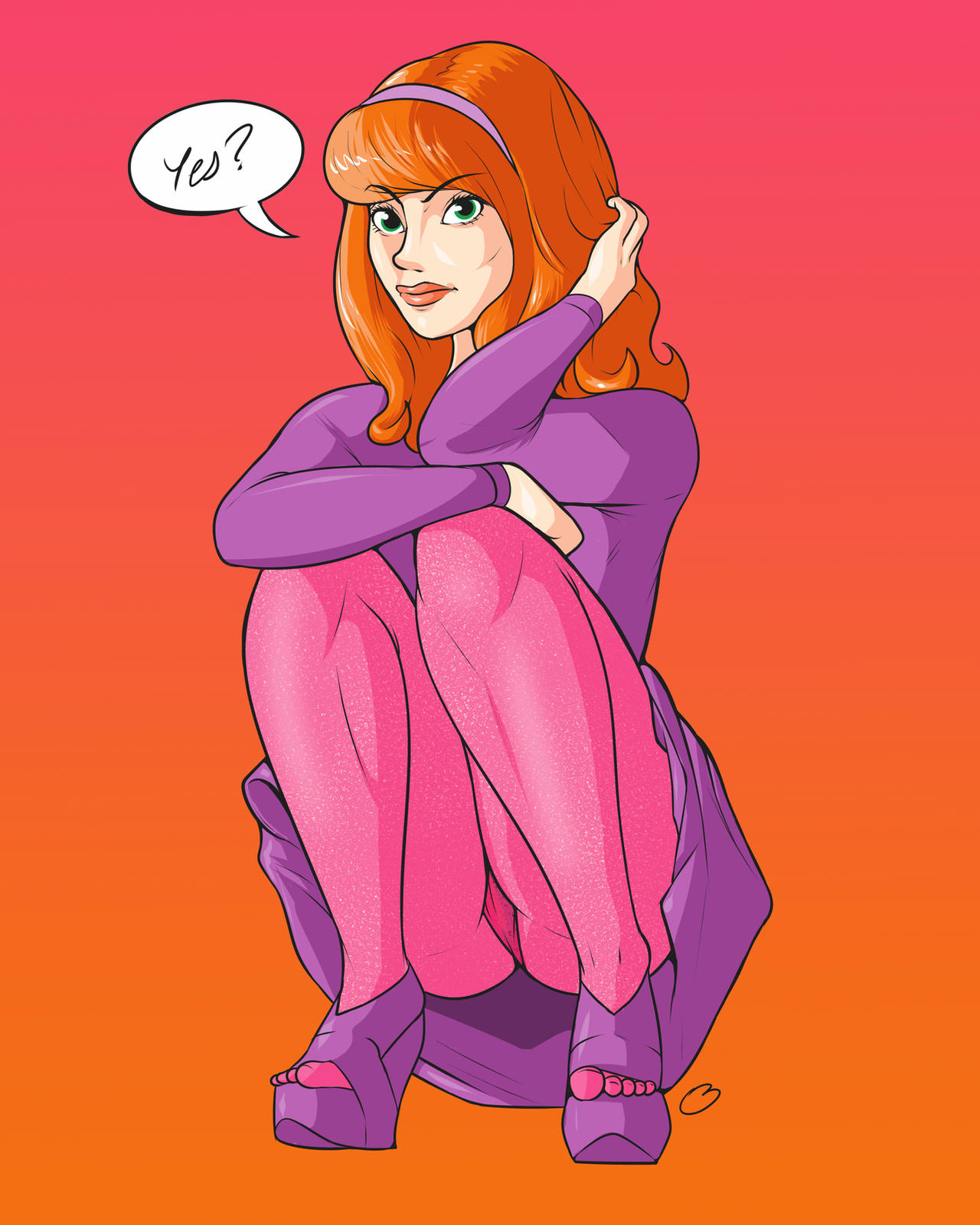 Rule Girls Captainbuttocks Artist Daphne Blake High Heels Panties Pink Panties Red Hair