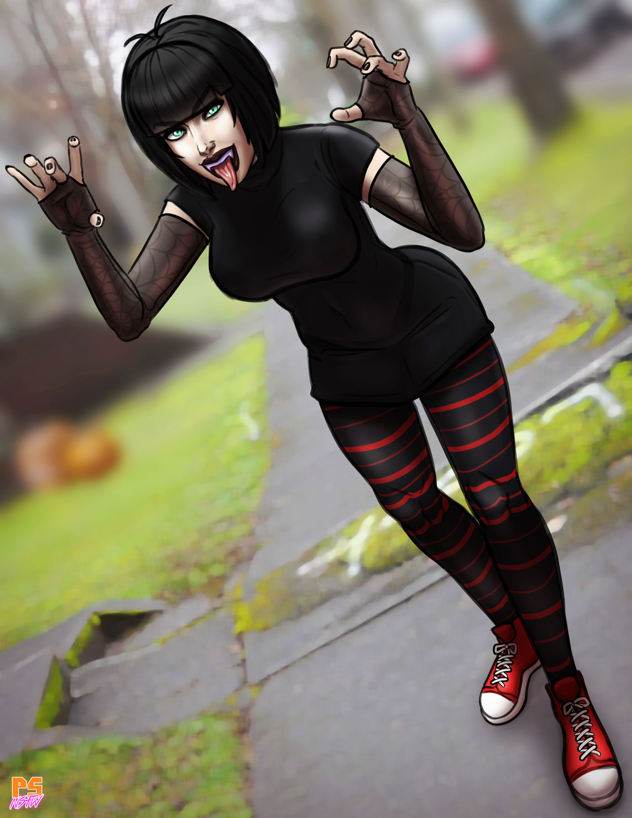 Rule 34 1girls Black Hair Black Lips Black Lipstick Clothed Cosplay Female Female Only Goth 3300