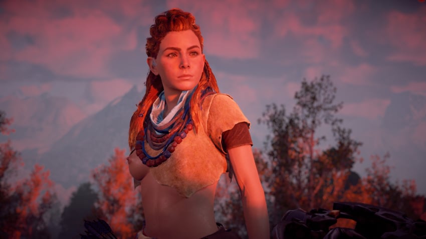 Rule 34 1girls 3d Aloy Breast Outside Breasts Earrings Female Female Only Horizon Zero Dawn 