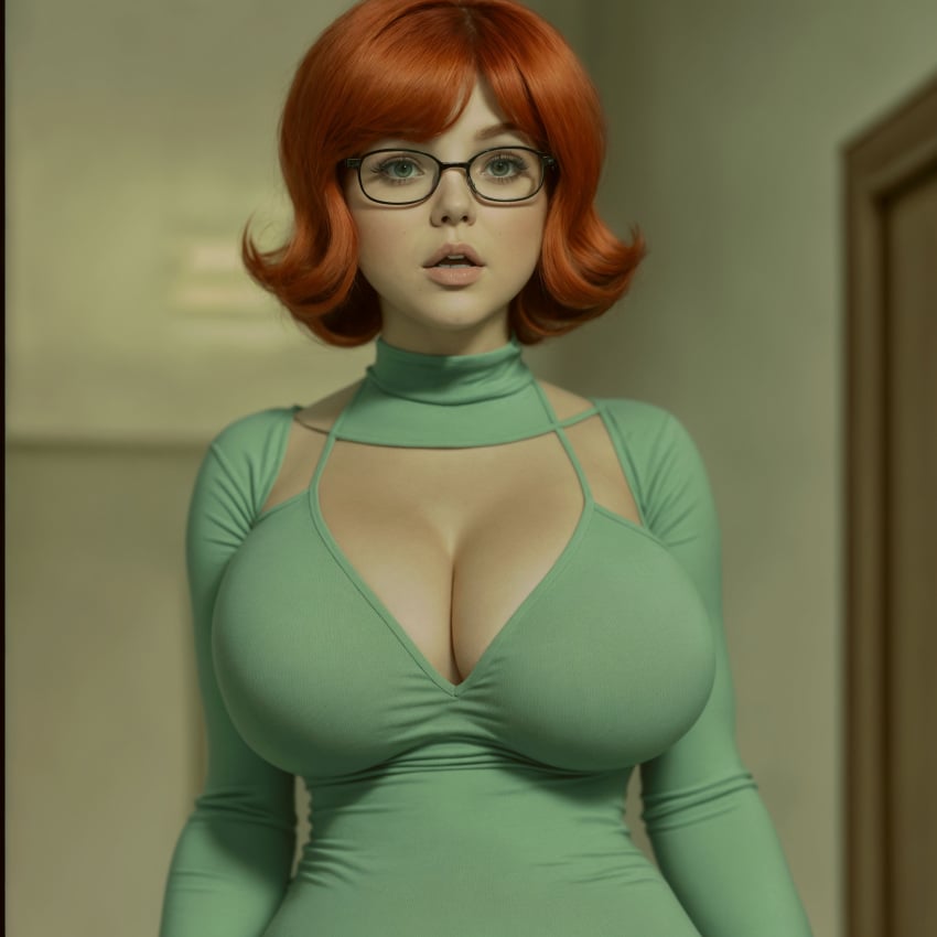 Rule 34 1girls Ai Generated Ariel Winter Breasts Celebrity Cleavage Female Female Only Glasses 