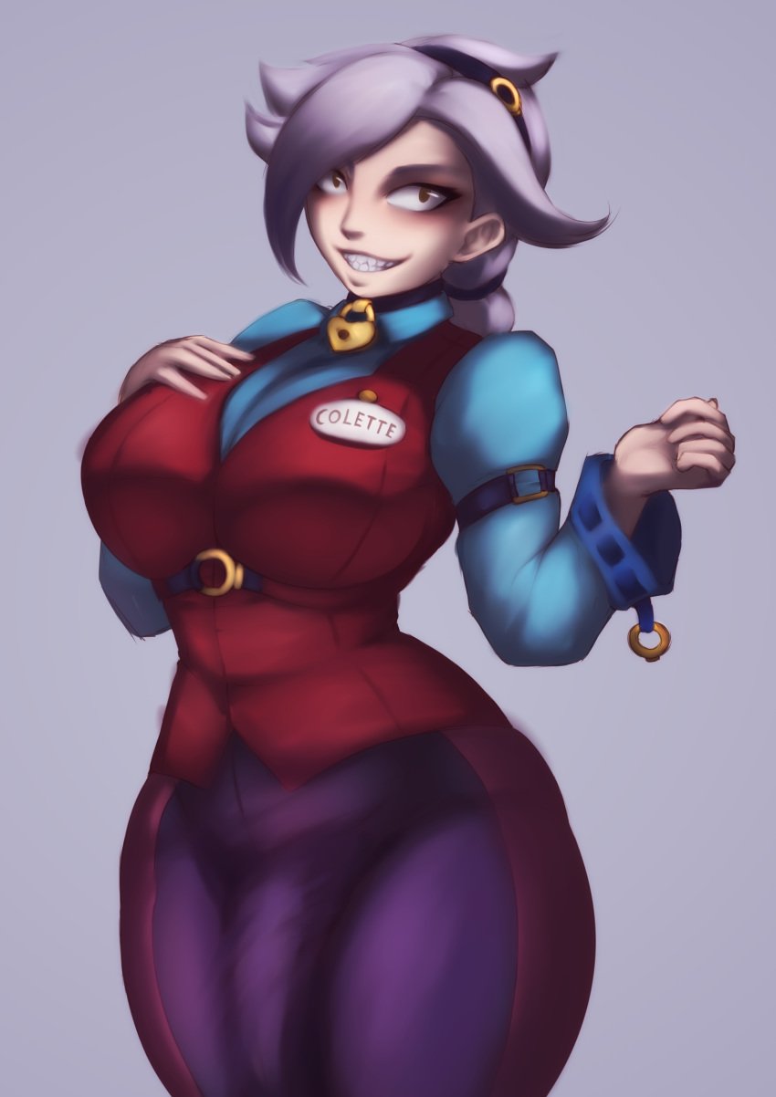 1futa Big Breasts Big Penis Blush Brawl Stars Bulge Clothed Clothing Colette Brawl Stars Dno