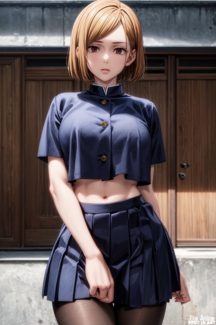 Ai Generated Brown Eyes Brown Hair Embarrassed Jujutsu Kaisen Kugisaki Nobara Short Hair Shy 5239